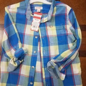 Boy Plaid Collard Shirt